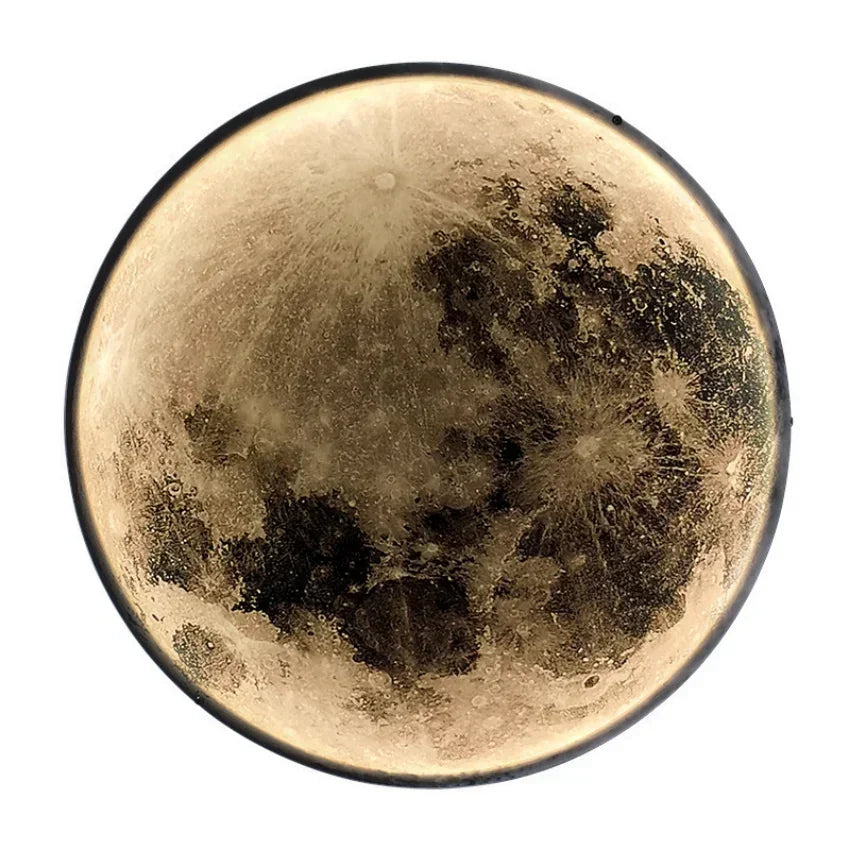 Modern Round Moon Wall Lamp Nordic LED Planet Sconce for Bedroom