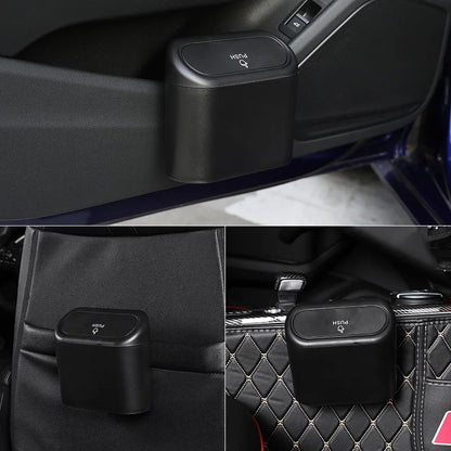 Car trash bin hanging behind seat