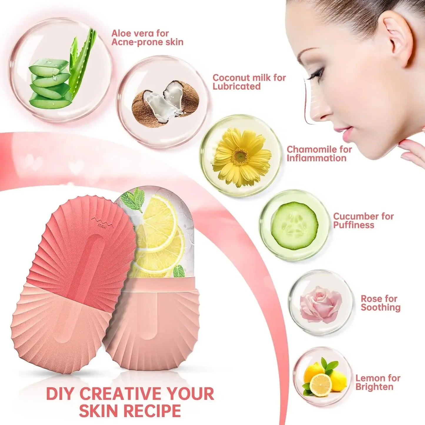 Ice Facial Roller & Ice Globe Face Massager – Lifting, Contouring & Skin Cooling Beauty Tool