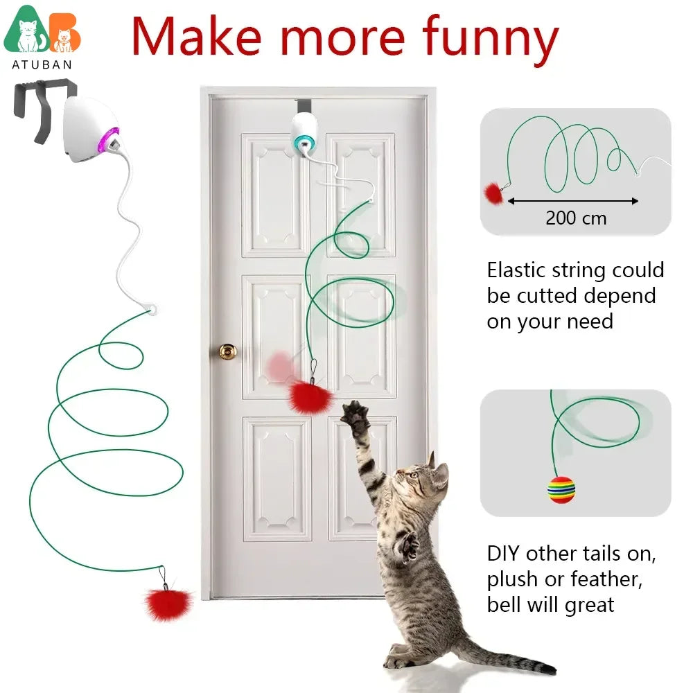 Automatic Electric Cat Rope Toy Interactive Hanging String Teaser for Cats & Kittens