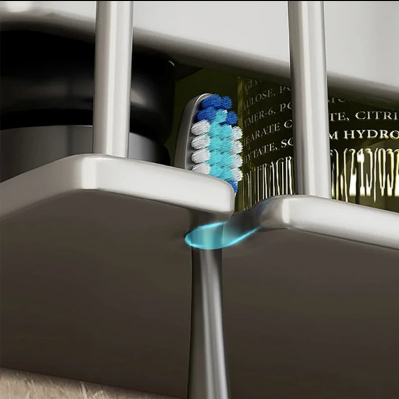 Wall-mounted toothbrush holder with toothpaste dispenser