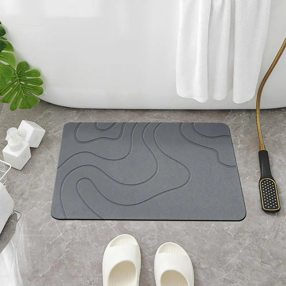 Indoor Diatomite Stone Bath Mat – Quick-Dry Water Absorbing Floor Rug
