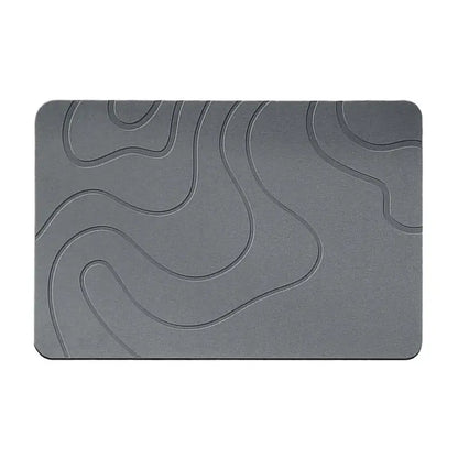 Diatomite bath mat in modern bathroom