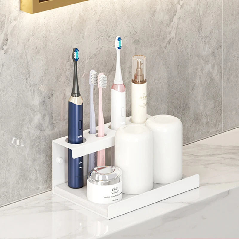 Wall-mounted toothbrush holder for electric toothbrushes