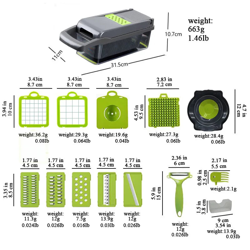 Mandoline slicer vegetable chopper with blades