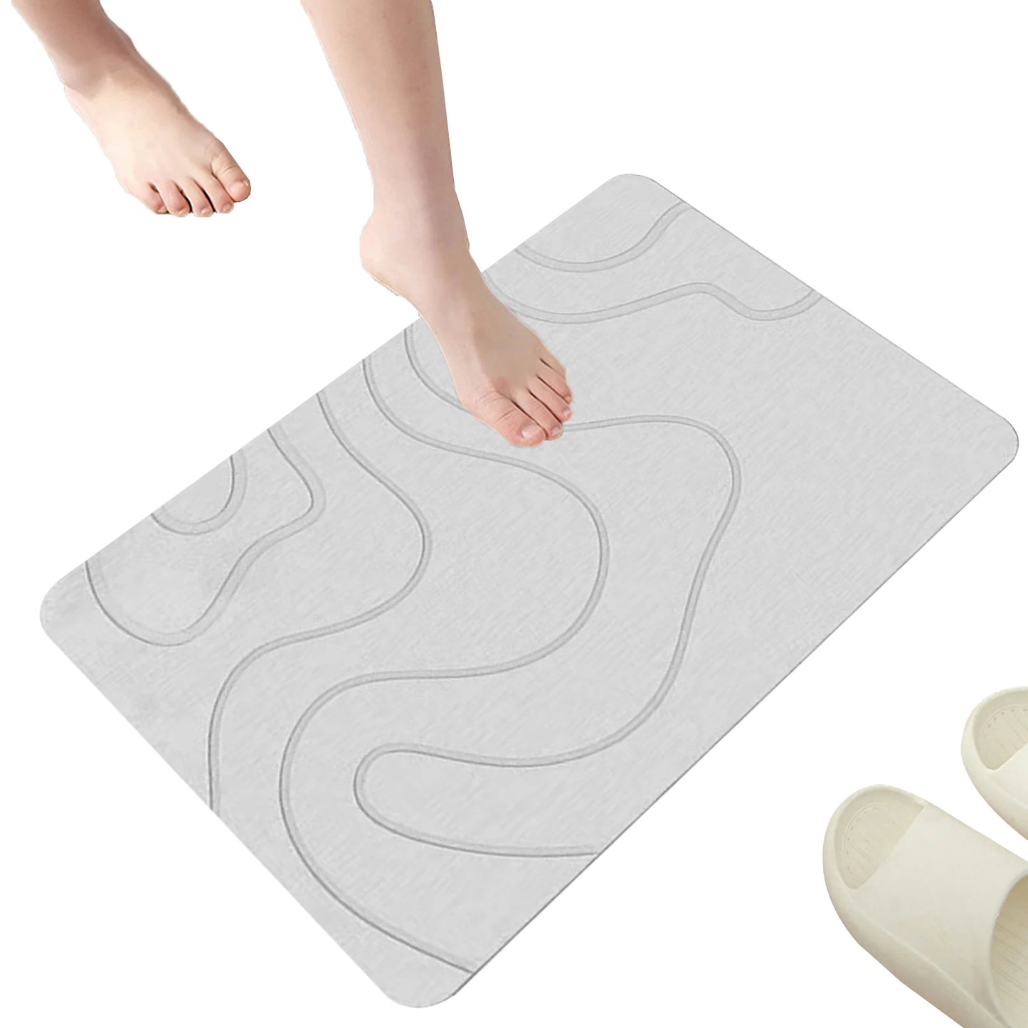 Indoor Diatomite Stone Bath Mat quick-dry water absorbing surface