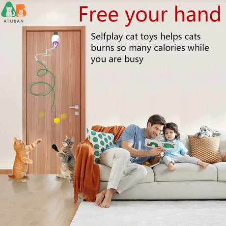 Automatic Electric Cat Rope Toy Interactive Hanging String Teaser for Cats & Kittens