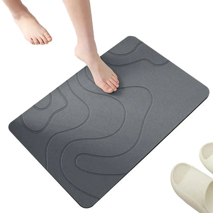 Indoor Diatomite Stone Bath Mat – Quick-Dry Water Absorbing Floor Rug