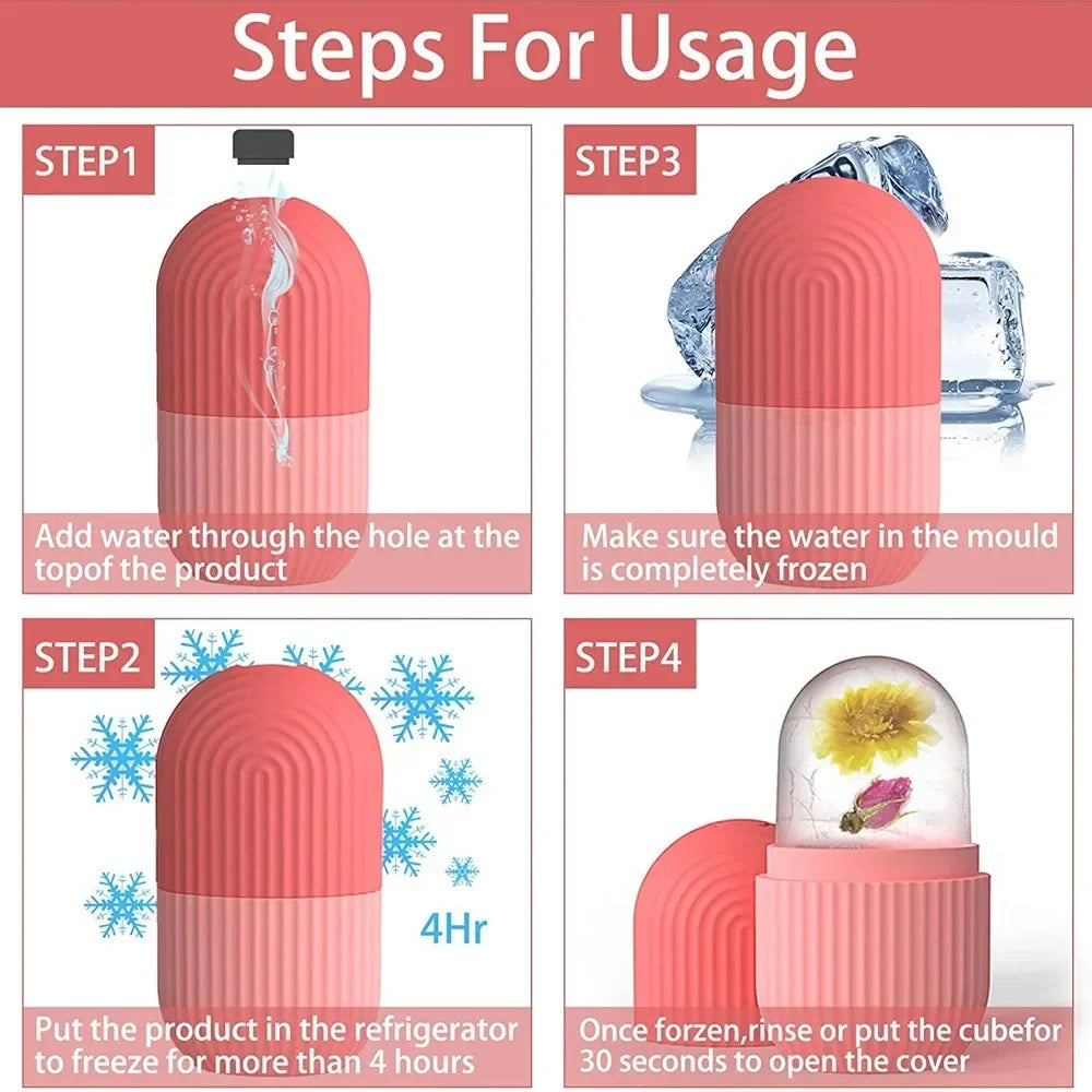 Ice Facial Roller & Ice Globe Face Massager – Lifting, Contouring & Skin Cooling Beauty Tool
