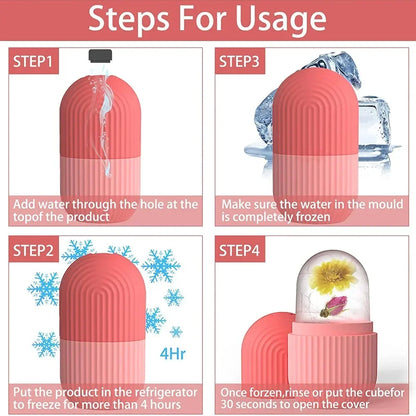 Ice Facial Roller & Ice Globe Face Massager – Lifting, Contouring & Skin Cooling Beauty Tool