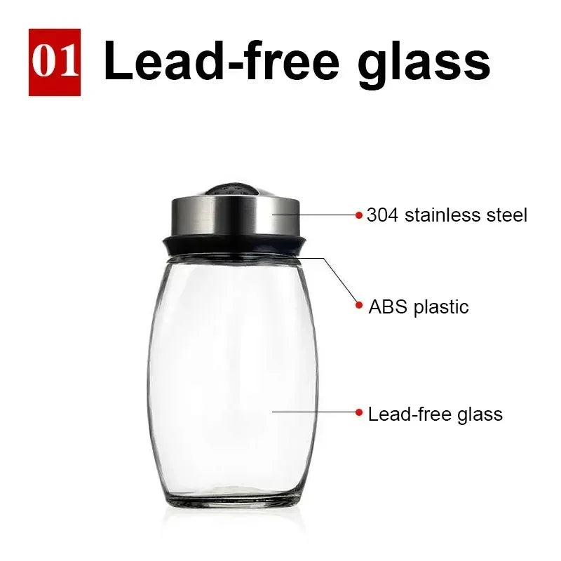 Glass spice jar set with rotating rack