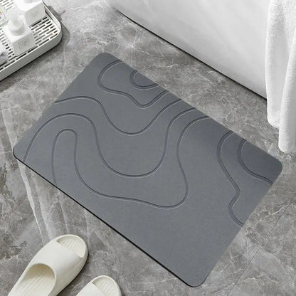 Indoor Diatomite Stone Bath Mat – Quick-Dry Water Absorbing Floor Rug