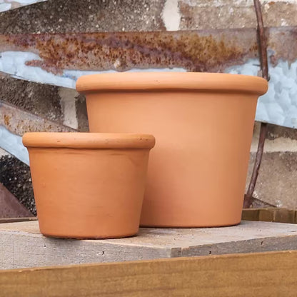3 In. Small Terra Cotta Clay Cylinder Pot