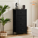 Sweetcrispy Home Furniture Dresser for Bedroom, Storage Drawers, Skinny Fabric Storage Tower with 4 Drawers, Tower Organizer Unit, Chest of Drawers with Wooden Top for Closet, Nursery, Laundry, Living Room, Hallway, Entryway