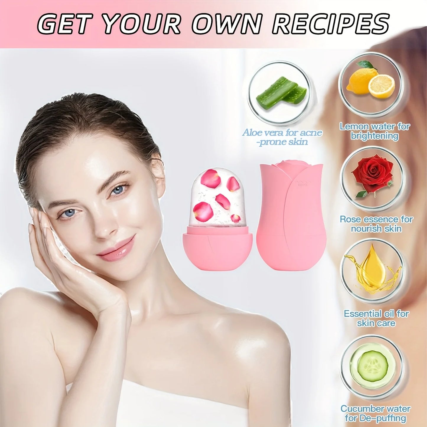 Ice Roller for Face & Eyes Reusable Silicone Ice Mold for Cooling, Firming & Skin Care