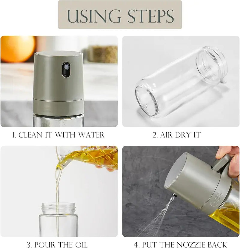 KITEXPERT Olive Oil Sprayer for Cooking - Versatile Olive Oil Spray Bottle for Cooking - 250Ml/8.3Oz Oil Spritzer for Air Fryer, Salad, Grilling, Roasting, Baking Essentials