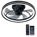 Baysquirrel Ceiling Fans with Lights, Flush Mount Modern Ceiling Fan and App & Remote Control, 19" LED Bladeless Ceiling Fans, Stepless Dimmable 3 Colors and 6 Speeds