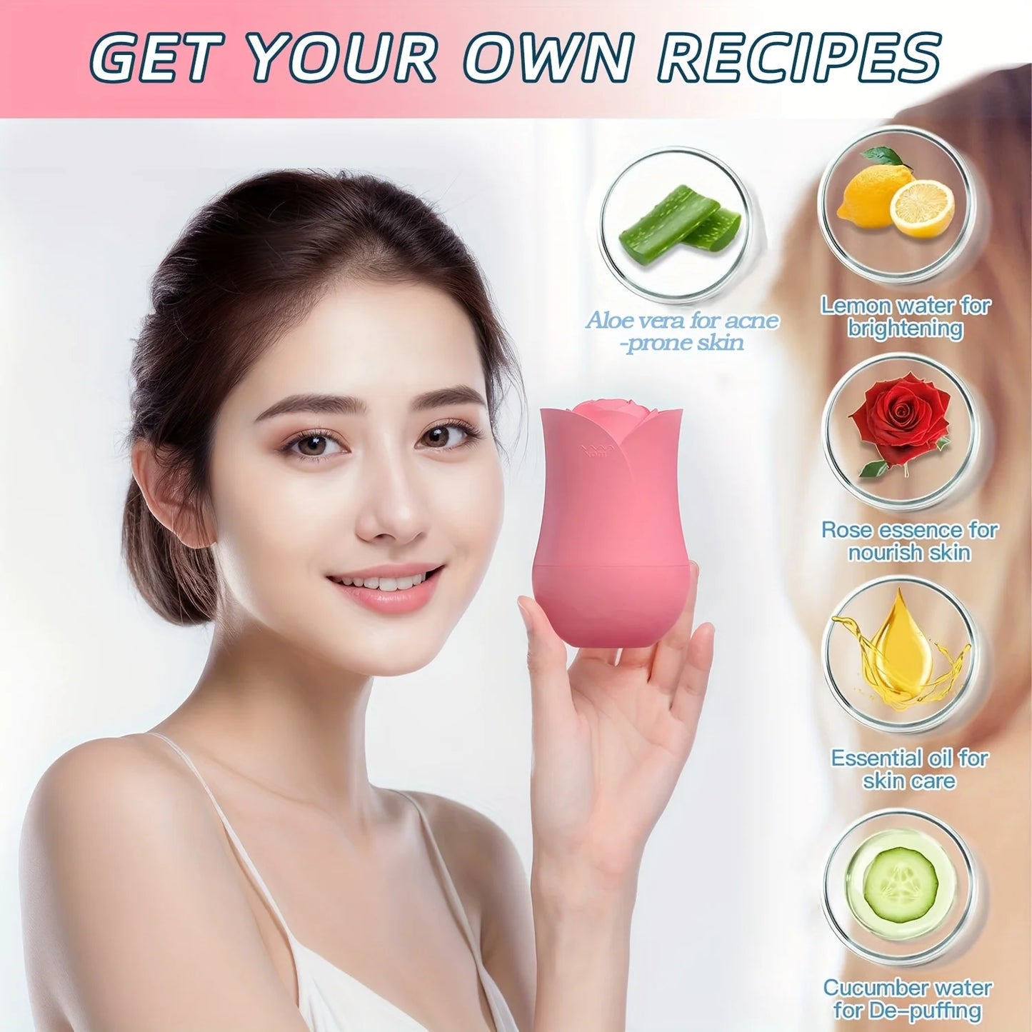 Ice Roller for Face & Eyes Reusable Silicone Ice Mold for Cooling, Firming & Skin Care