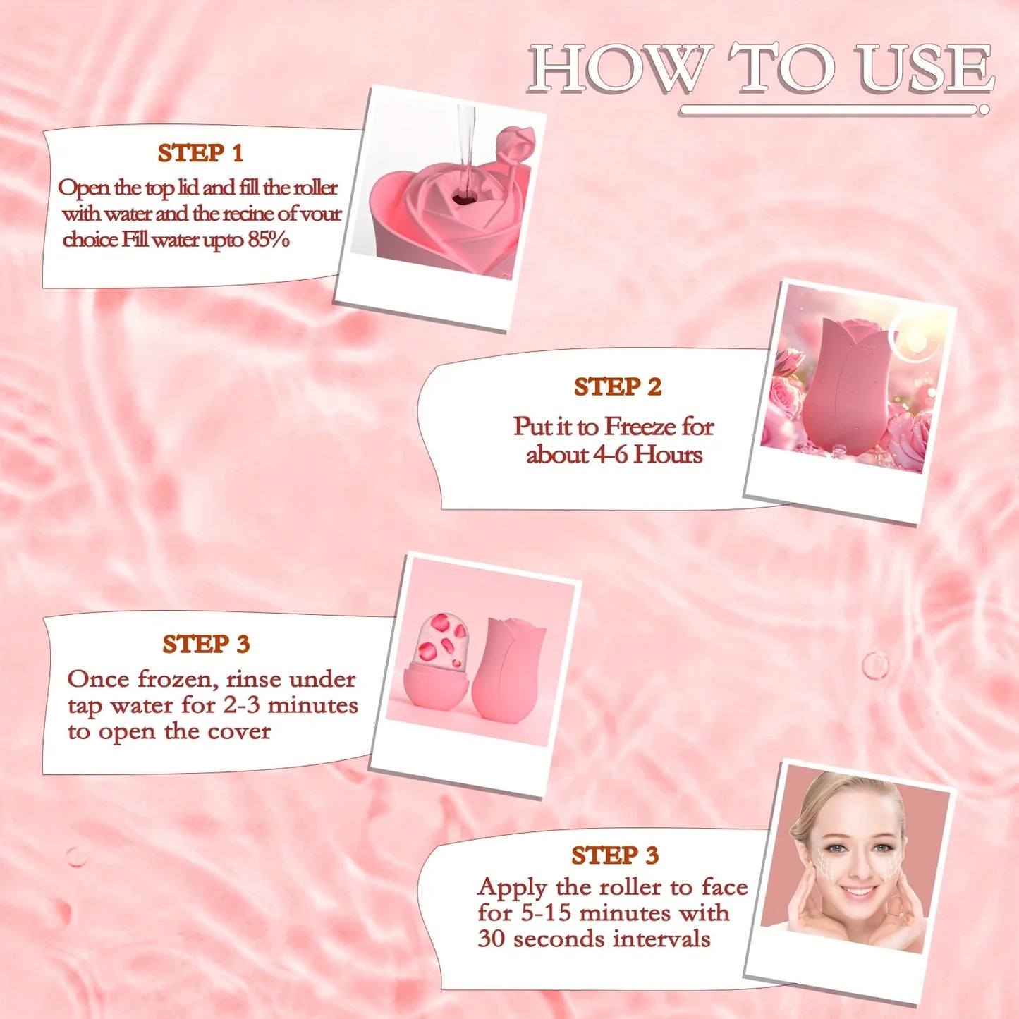 Ice Roller for Face & Eyes Reusable Silicone Ice Mold for Cooling, Firming & Skin Care