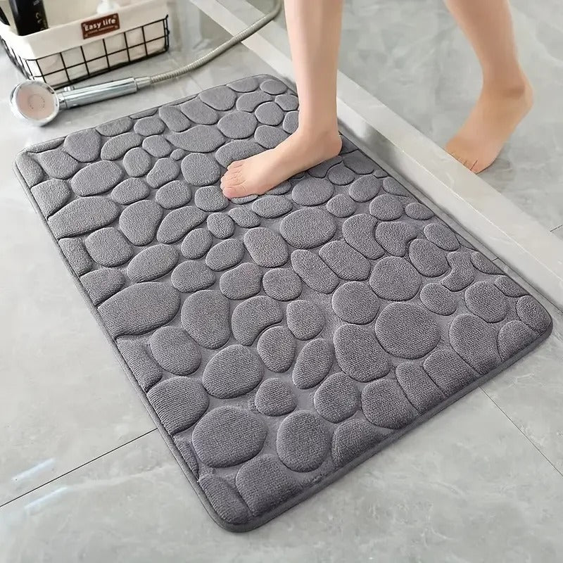 3D cobblestone bath mat non slip