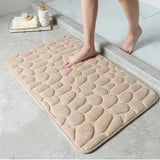 3D cobblestone bath mat non slip